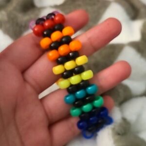 Rainbow kandi cuff